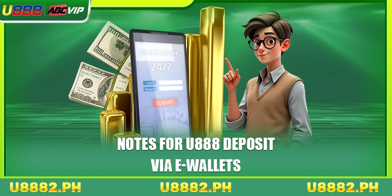 U888 Deposit Guide 3 Notes for U888 deposit via E-Wallets