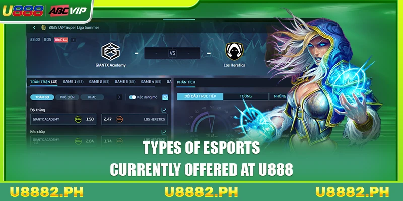 Types of ESports currently offered at U888